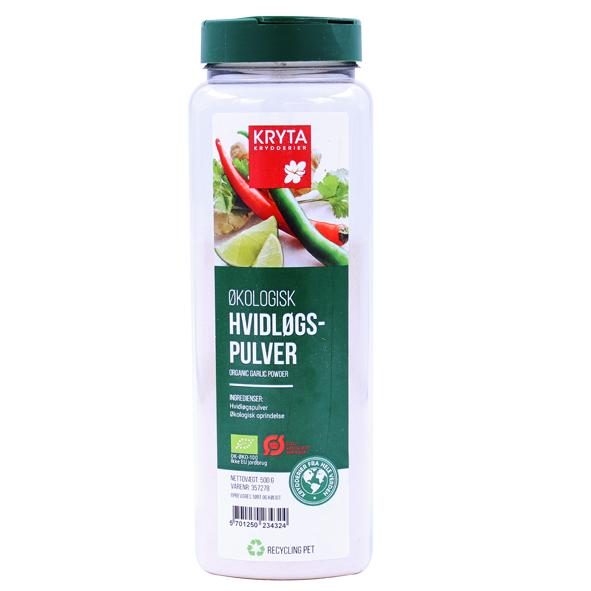Øko hvidløgspulver 450gr dåse