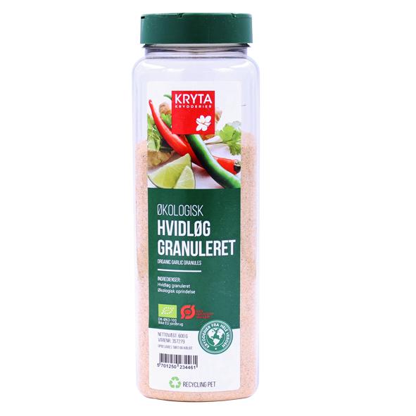Øko hvidløg granuleret 600gr dåse