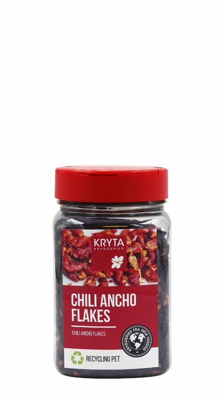 Chili ancho flakes 130gr. dåse 