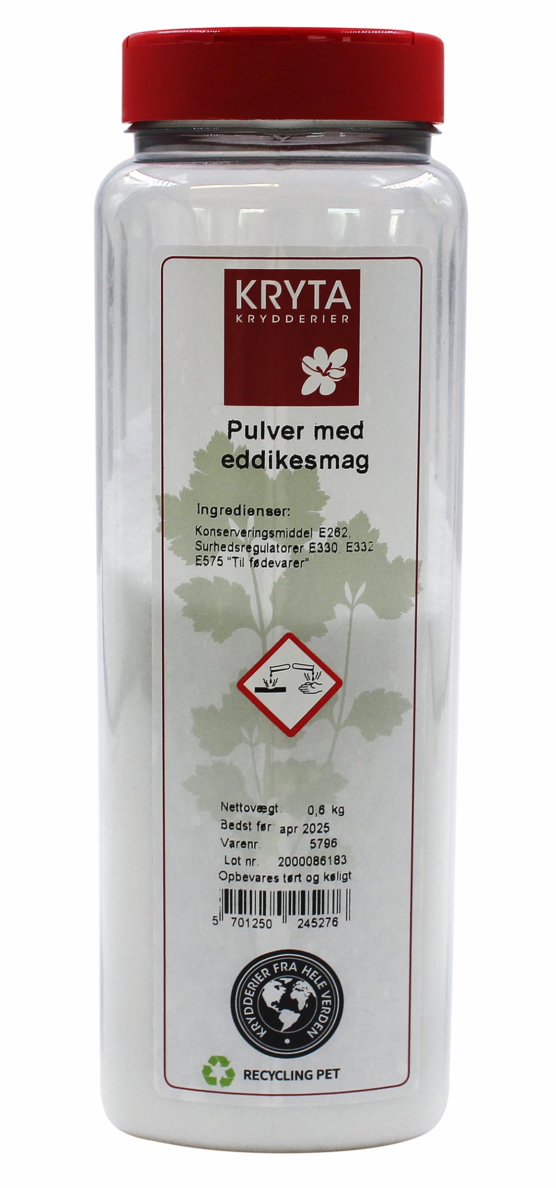 Pulver med eddikesmag 600gr. dåse