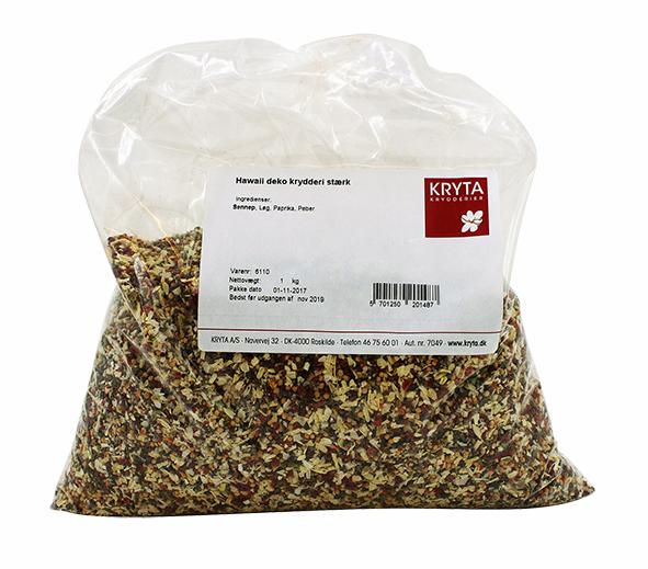 Hawaii deko krydderi stærk 1kg. pose