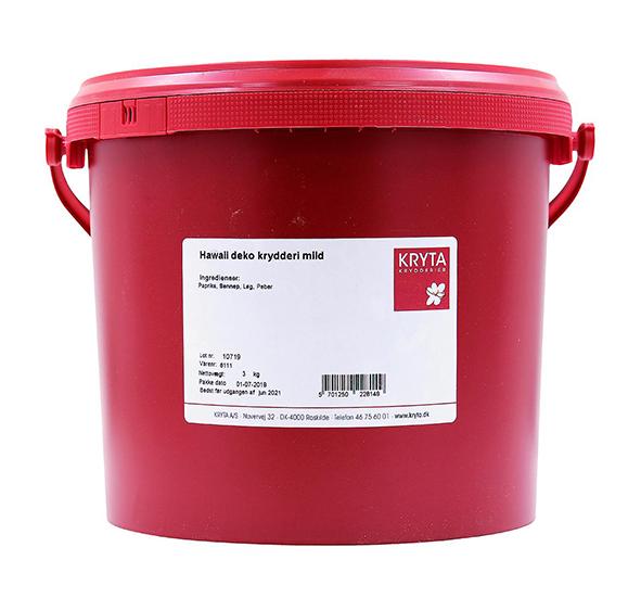 Hawaii deko krydderi mild 3 kg. spand